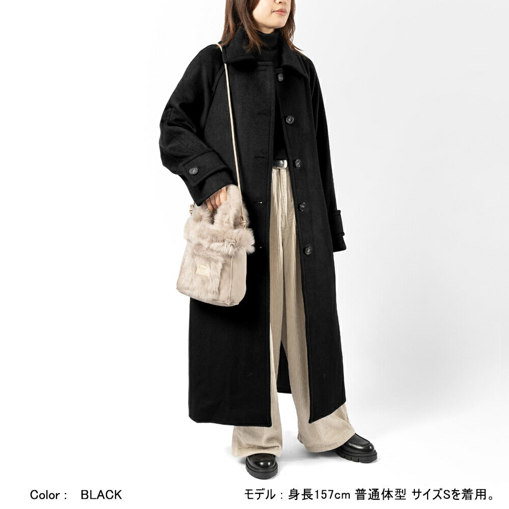 キジュン KIJUN ロングコート レディース ウール コート Wool Balmacaan Coat 254WOTCOM02
