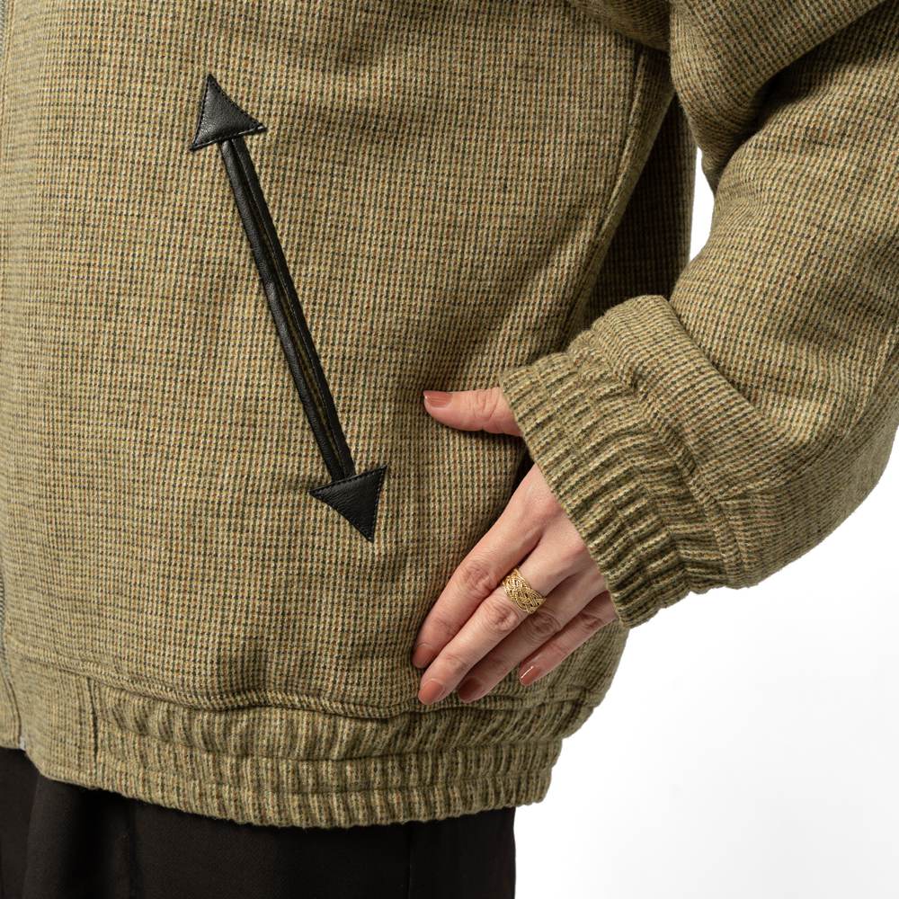 キジュン KIJUN レザー切替ブルゾン チェック レディース ジャケット アウター Mark Blouson 254WTPKNM01