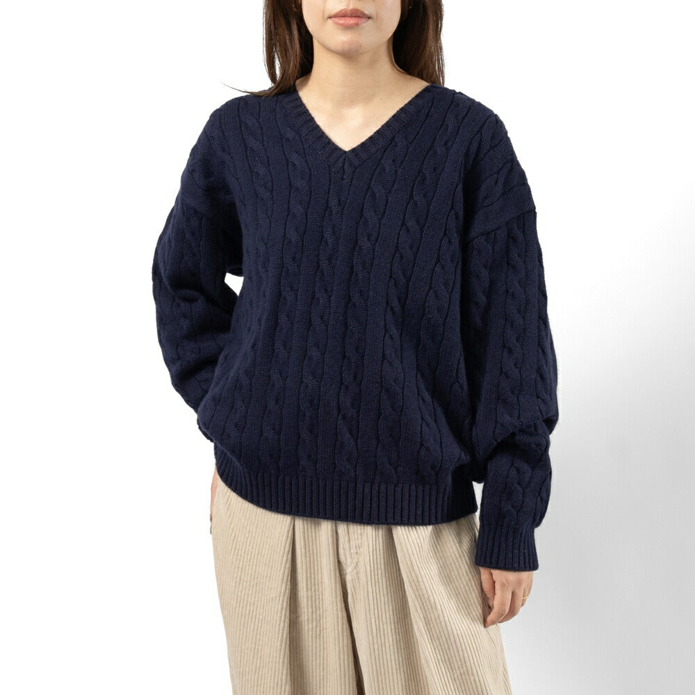 キジュン KIJUN Vネックニット セーター レディースShirt Collar V-Neck Knit 254WTPKNM01