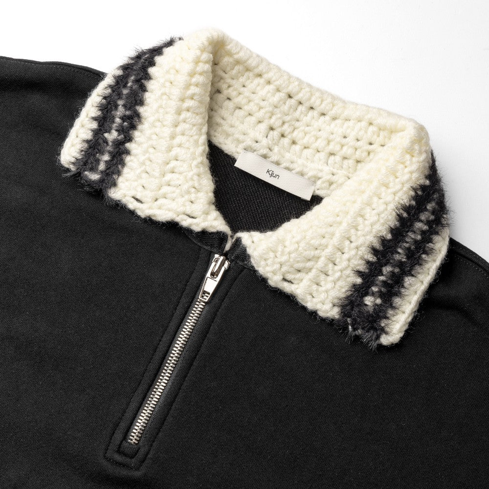 キジュン KIJUN スウェット ハーフジップ レディース Crochet Collar Half Zip-Up Pullover 254WTPSWM01