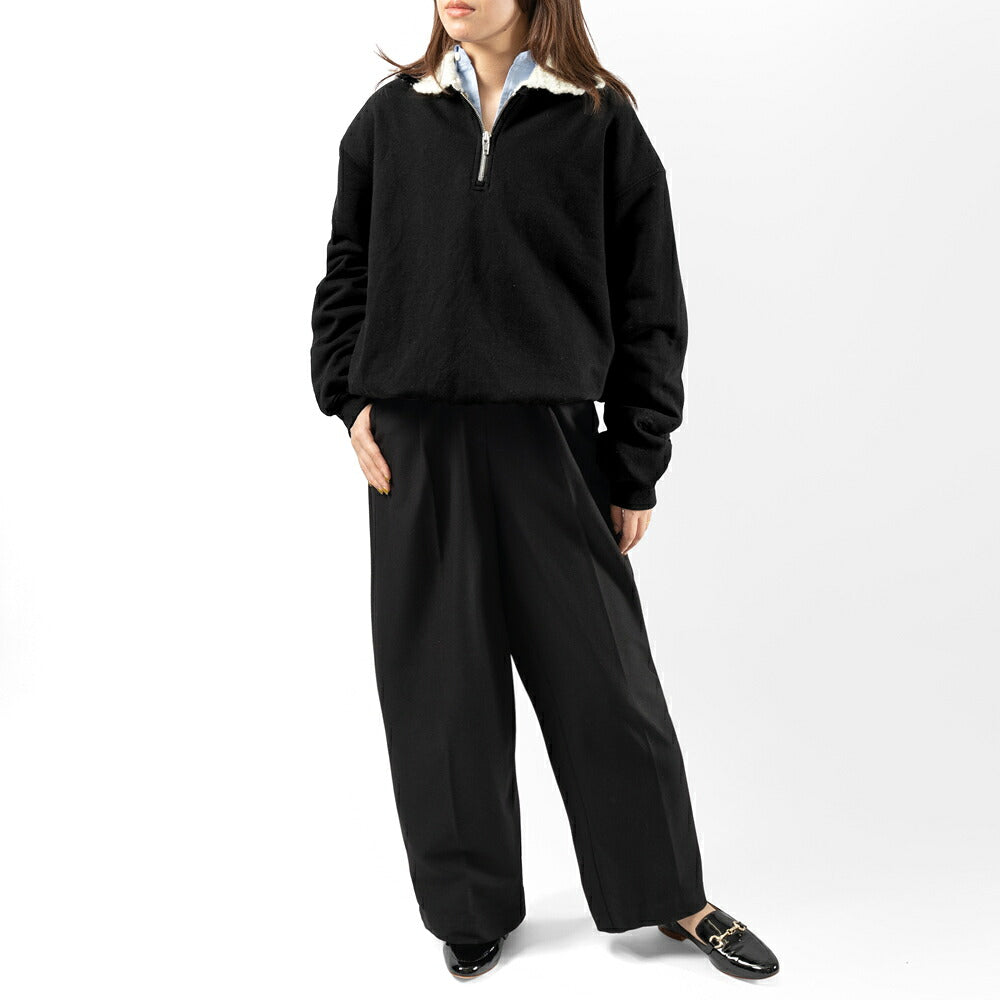 キジュン KIJUN スウェット ハーフジップ レディース Crochet Collar Half Zip-Up Pullover 254WTPSWM01