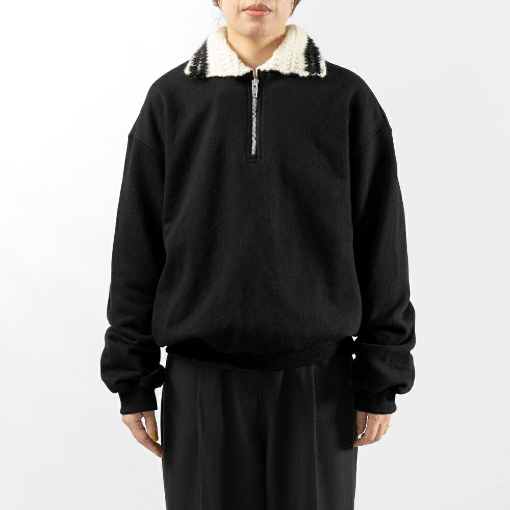 キジュン KIJUN スウェット ハーフジップ レディース Crochet Collar Half Zip-Up Pullover 254WTPSWM01
