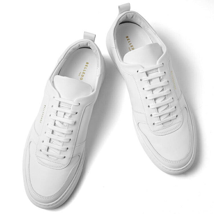ベルドンヌ BELLEDONNE スニーカー B0 FULL WHITE 軽量ソール レザー ホワイト メンズ スポーツ スニーカー フランス プレミアム ラグスポ シンプル ブランド 本革 きれいめ 革スニーカー 高級スニーカー 白スニーカー メンズスニーカー インポート