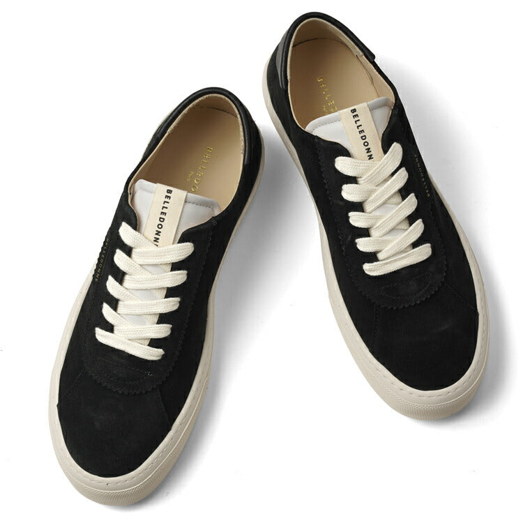 ベルドンヌ BELLEDONNE スニーカー B3 スエード ブラック MONOCHROME / BLACK レザー メンズ スポーツ スニーカー フランス プレミアム ラグスポ シンプル ブランド 本革 きれいめ 革スニーカー 高級スニーカー 黒いスニーカー 黒スニーカー メンズスニーカー