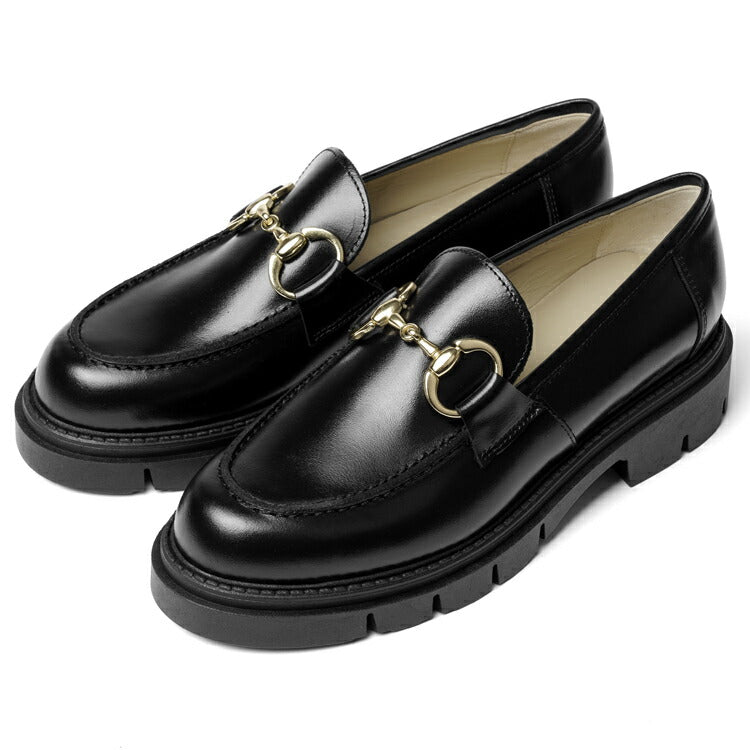 コルソローマ 9 CORSO ROMA 9 ビットローファー 厚底 OLGA2623 レザー NERO ブラック NAPPA コルソローマノーベ BLACK ビット ローファー 厚底ソール トラックソール タンクソール レディース シンプル 大人 本革 レザーシューズ 歩きやすい 厚底ローファー