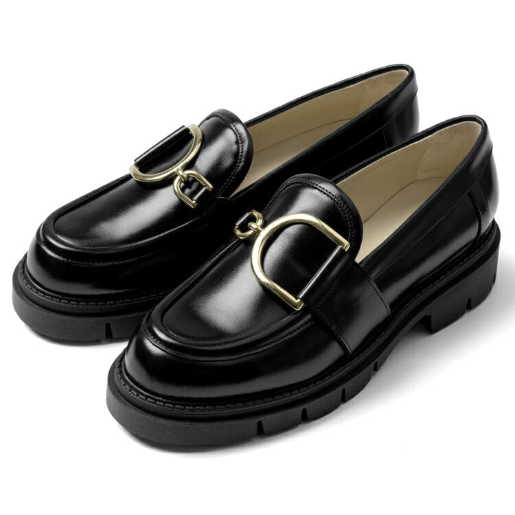 コルソローマ 9 CORSO ROMA 9 ビットローファー 厚底 OLGA1869 レザー NERO ブラック NAPPA コルソローマノーベ BLACK アシンメトリー ビット ローファー バックル 厚底ソール トラックソール タンクソール レディース シンプル 大人 本革 レザーシューズ 厚底ローファー
