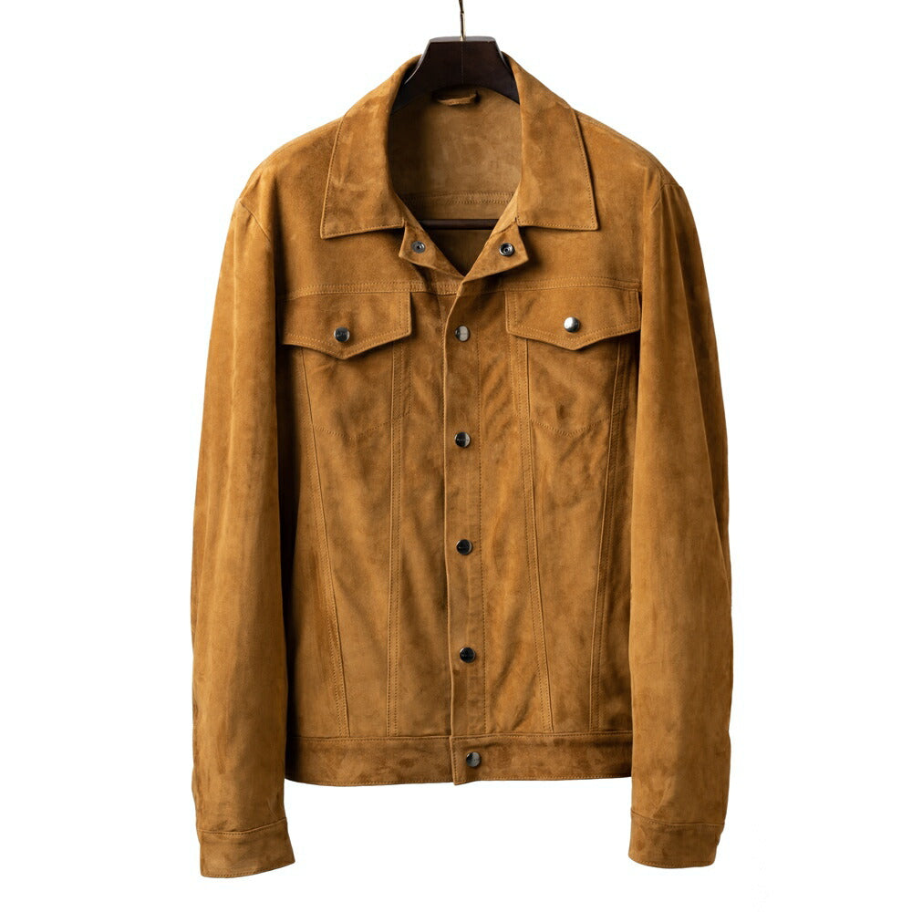 ダクテ DACUTE Gジャン スエード トラッカージャケット シャツジャケット JEANS メンズ レザーシャツ シャツブルゾン レザー ブラック ブラウン ベージュ ブルゾン ライトアウター Gジャンサードモデル ワークシャツ 革ジャケット イタリア ライトアウター レザー アウター