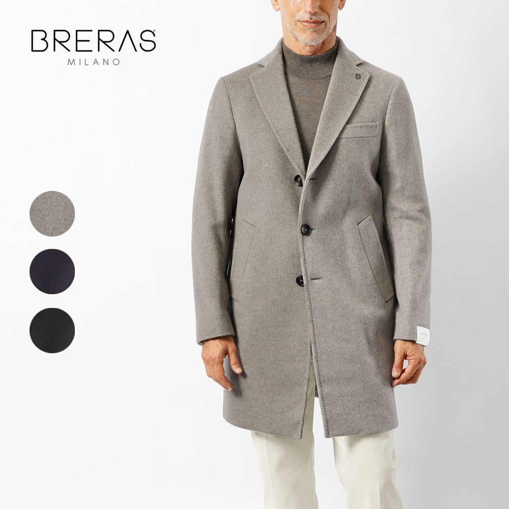 ブレラス BRERAS カシミア チェスターコート シングル DUBLINO-C909 25AW 25秋冬 テーラード コート カシミヤ メンズ ビジネス ブランド アンフィニッシュ センターベンツ 高級 クラシコ イタリア