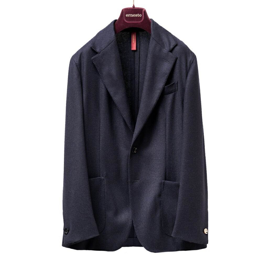 【返品不可】エルネスト ERNESTO ジャケット ネイビー DJP232311 B5029 / 6000 シングル テーラードジャケット 24秋冬 メンズ ビジネス ブランドサイドベンツ 高級 クラシコ イタリア 芯地なし