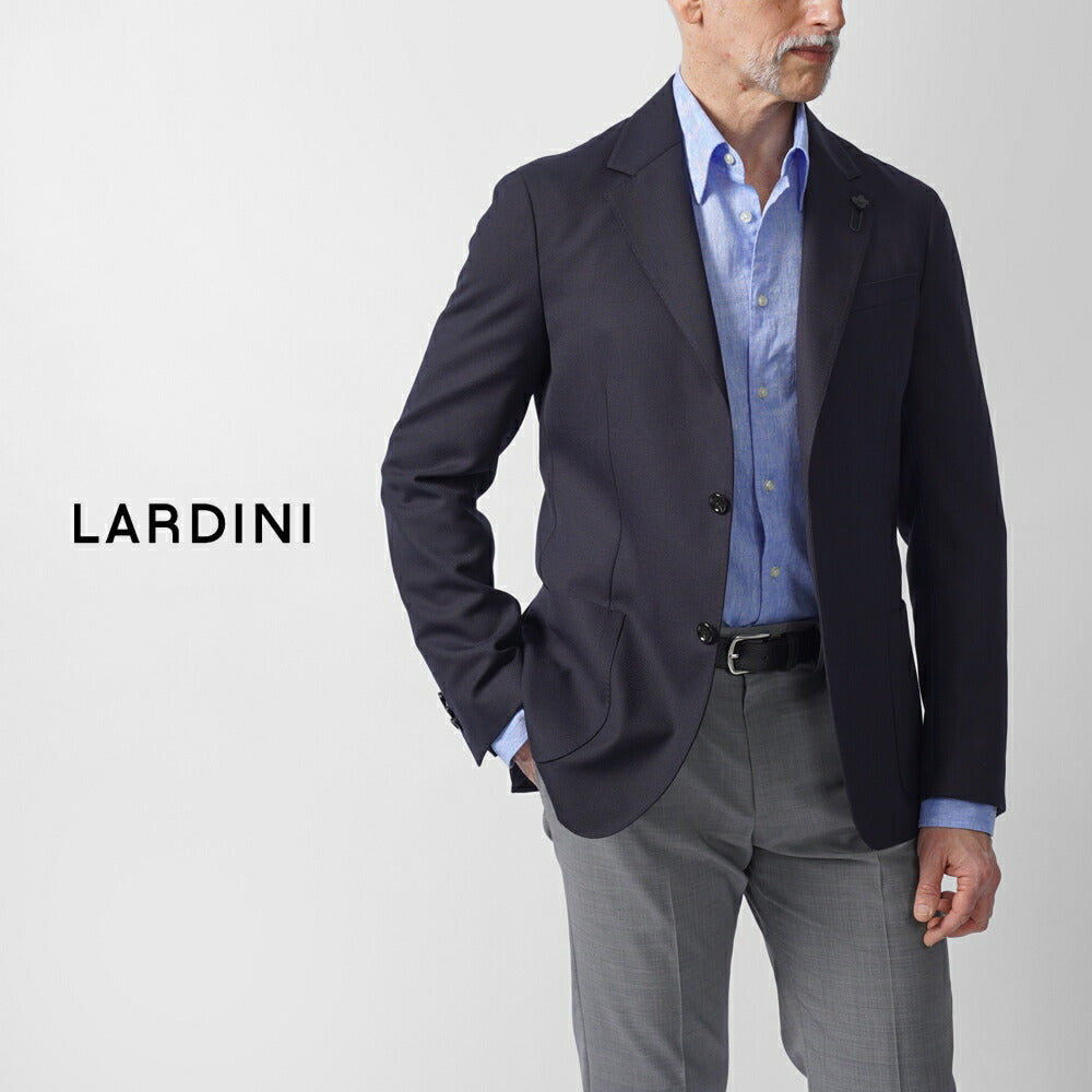 ラルディーニ LARDINI ジャケット ホップサック ROMA ローマ ネイビー ES6202E-ESEL64703 25SS 25春夏 シングル テーラードジャケット ホップサック ウール メンズ ビジネス ブランド開き見せ 2ボタンシングル サイドベンツ 高級 クラシコ イタリア