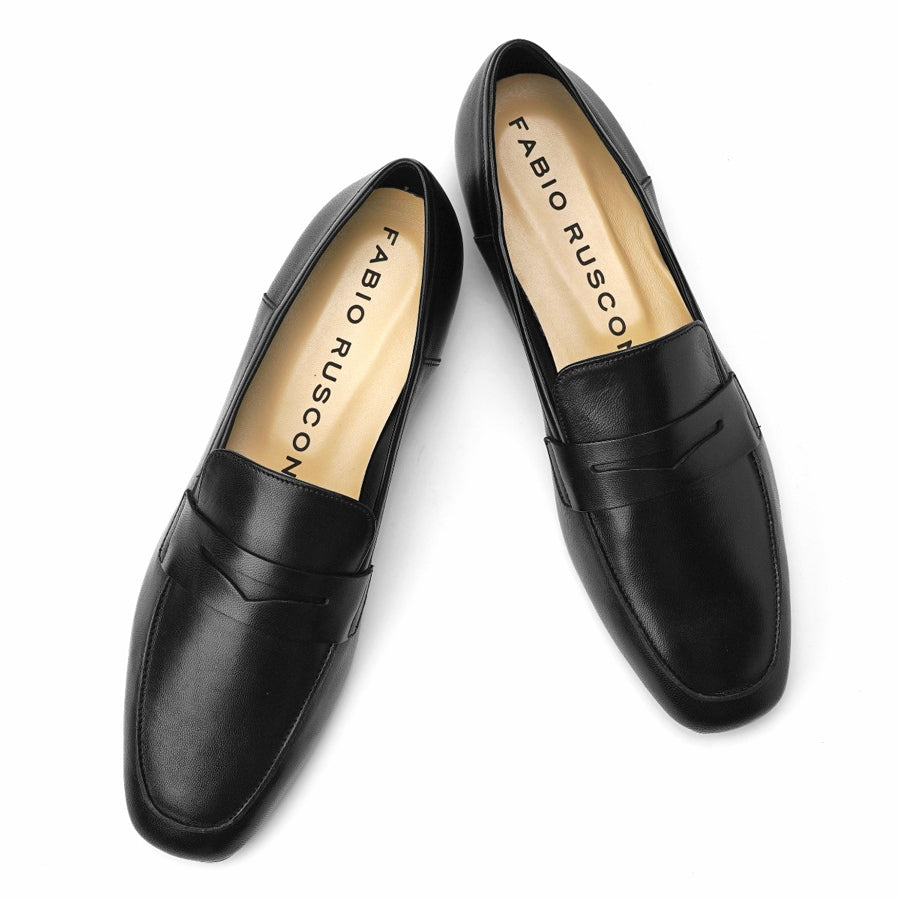 ファビオルスコーニ fabio rusconi ローファー 4057 レザー NATUR ブラック フラット レディース コインローファー フラットヒール ローヒール レディース 大人 やわらかい 疲れにくい 長時間 本革 柔らかい 牛革 レザー レザーシューズ シンプル 柔らかい靴