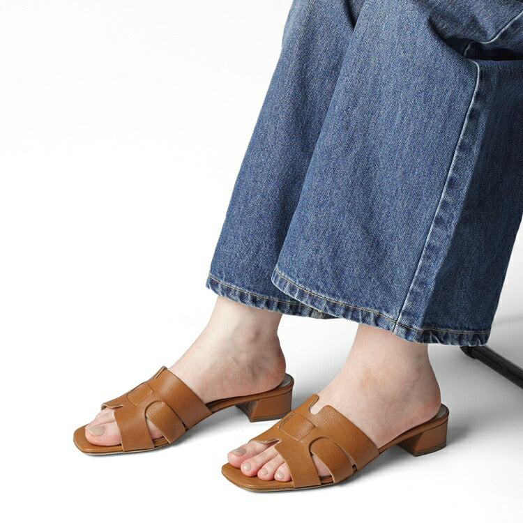 ファビオルスコーニ fabio rusconi サンダル 7021 MALAGA レザー ヒール 本革 レディース ブラウン CUOIO レザーサンダル 柔らかい 大人 レディースサンダル 春夏 夏 歩きやすい ブランド おしゃれ 疲れない ローヒール カーフレザー