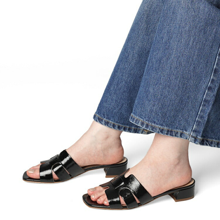 ファビオルスコーニ fabio rusconi サンダル 7021 NAPLAK レザー ヒール 本革 レディース ブラック NERO レザーサンダル 柔らかい 大人 レディースサンダル 春夏 夏 歩きやすい ブランド おしゃれ 疲れない ローヒール カーフレザー