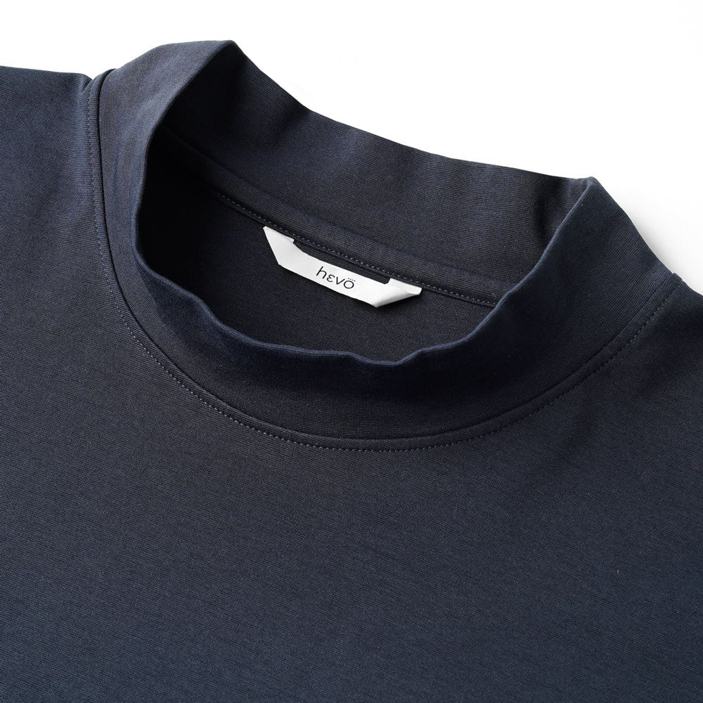 イーヴォ HEVO モックネック長袖Tシャツ オーバーサイズ MONACIZZO ホワイト ブラック ネイビー