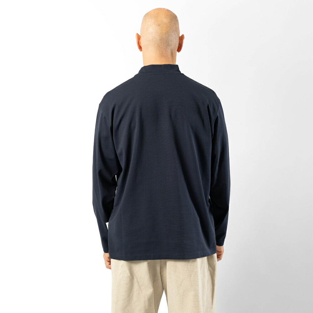 イーヴォ HEVO モックネック長袖Tシャツ オーバーサイズ MONACIZZO ホワイト ブラック ネイビー