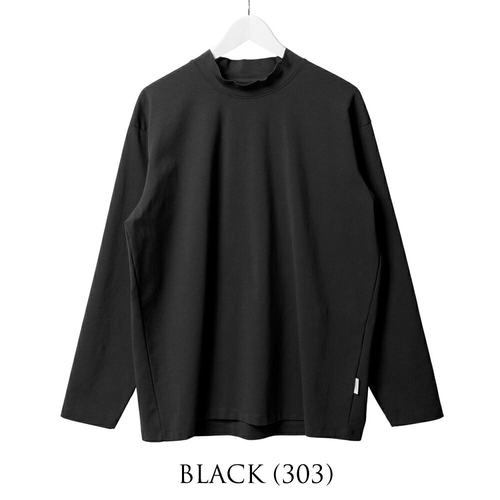 イーヴォ HEVO モックネック長袖Tシャツ オーバーサイズ MONACIZZO ホワイト ブラック ネイビー