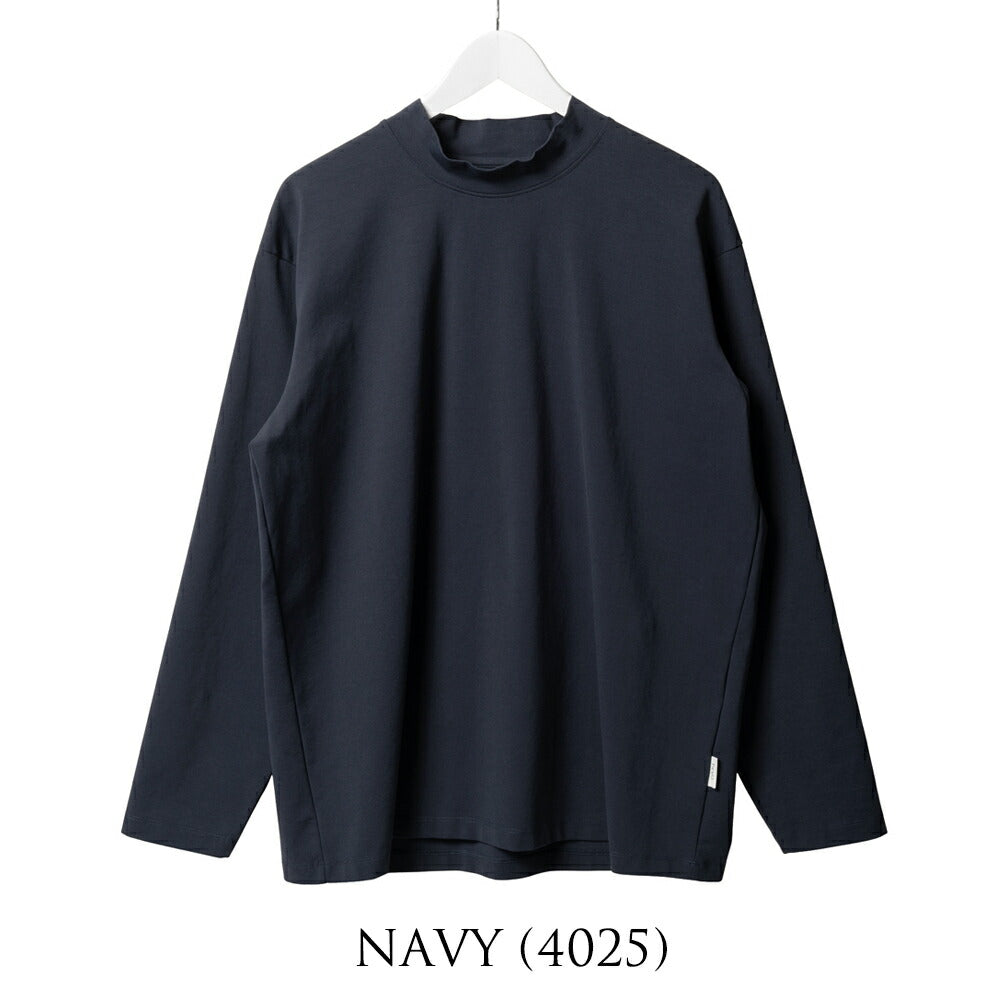 イーヴォ HEVO モックネック長袖Tシャツ オーバーサイズ MONACIZZO ホワイト ブラック ネイビー