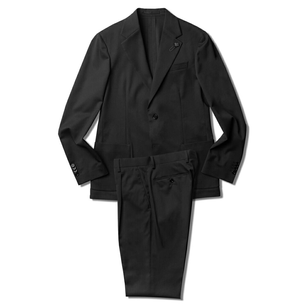 ラルディーニ LARDINI スーツ IV148E-IVEL63703 ジャケット 1プリーツパンツ EASY WEAR 高機能 ウール ストレッチウール ブラック ネイビー グレー オールシーズン メンズ セット セットアップ ブランド フォーマル 開き見せ サイドベンツ 高級 クラシコ イタリア