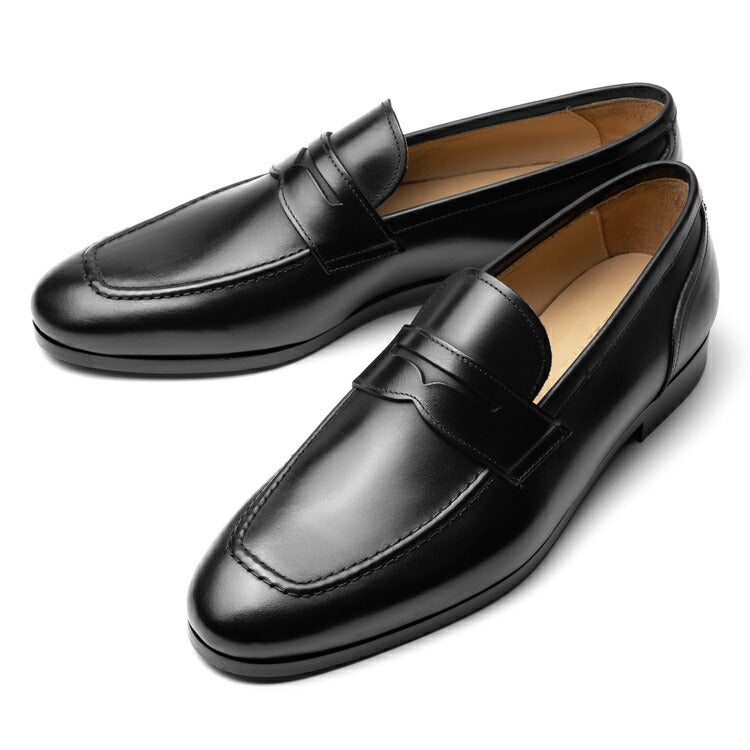 マント MAN.TO コインローファー レザー ブラック ALBERTO 革靴 本革 ローファー ドレスシューズ レザーソール メンズ ビジネス カジュアル イタリア メンズ靴 歩きやすい シンプル 【送料無料】