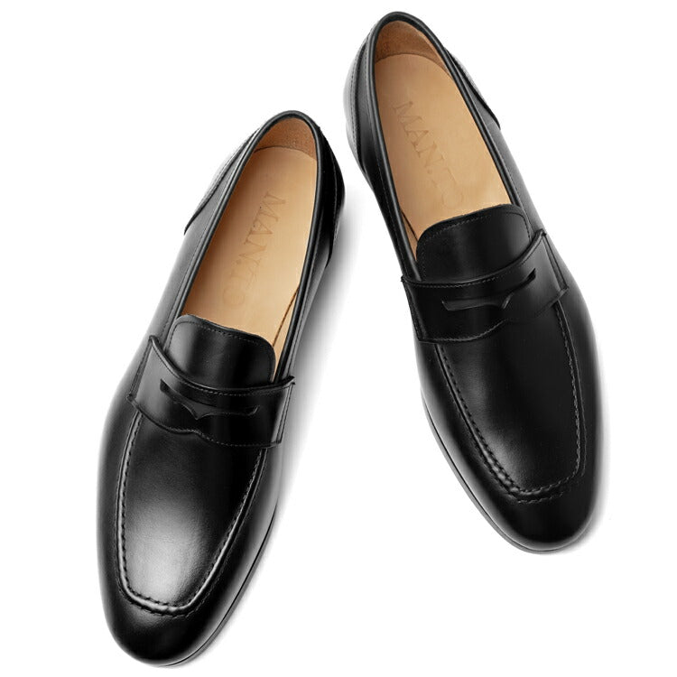 マント MAN.TO コインローファー レザー ブラック ALBERTO 革靴 本革 ローファー ドレスシューズ レザーソール メンズ ビジネス カジュアル イタリア メンズ靴 歩きやすい シンプル 【送料無料】