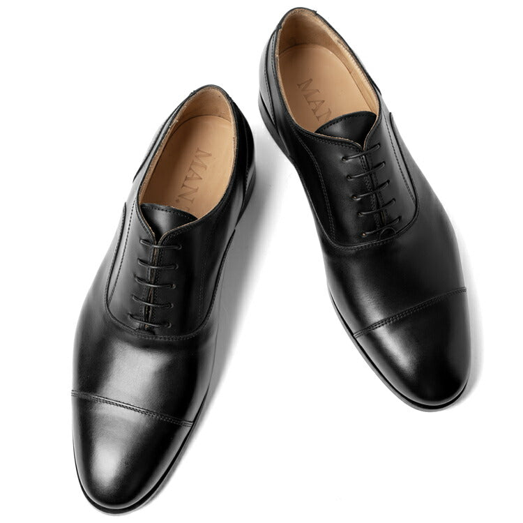マント MAN.TO ストレートチップ レザー ブラック OXFORD 革靴 本革 ドレスシューズ ビジネスシューズ レザーソール メンズ ビジネス カジュアル イタリア メンズ靴 歩きやすい シンプル 【送料無料】