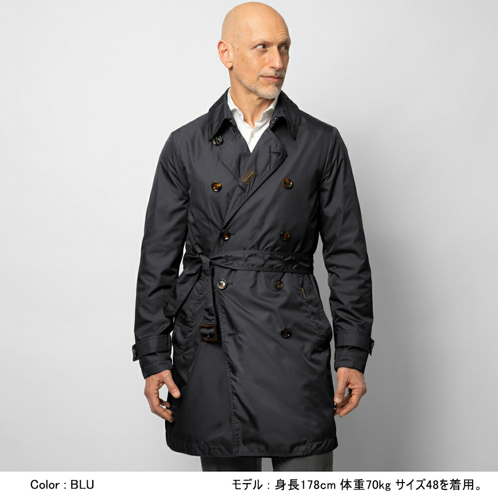 【返品不可】ムーレー moorer トレンチコート ナイロン melfi-wk / blu ネイビー / avorio アイボリー ライトコート スプリングコート