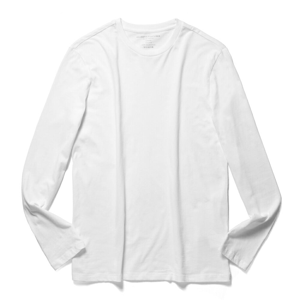 マジェスティック フィラチュール MAJESTIC FILATURES 長袖Tシャツ クルーネック HTS023 ブラック ネイビー ホワイト メンズ 長袖 無地 ストレッチ 黒 紺 白【ゆうパケット対応】
