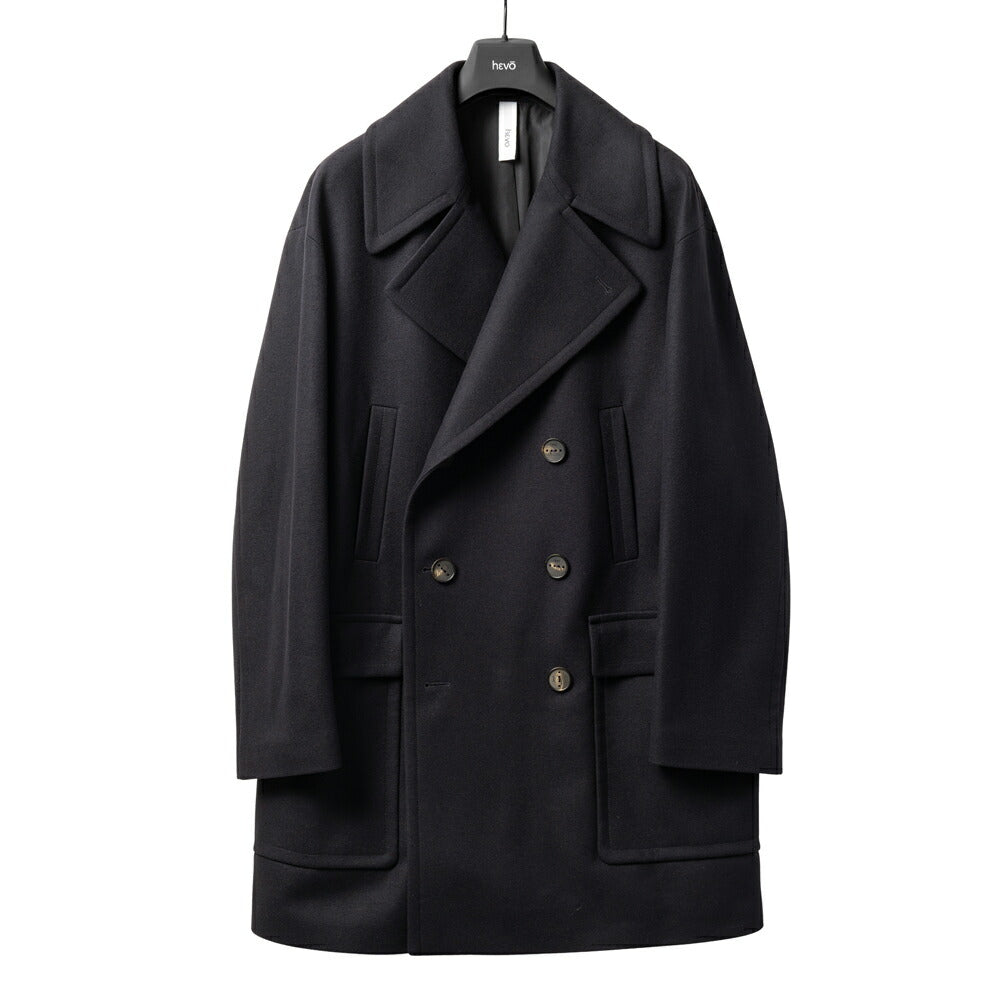 イーヴォ HEVO ライトメルトン ロングピーコート オーバーサイズ MONTEMESOLA