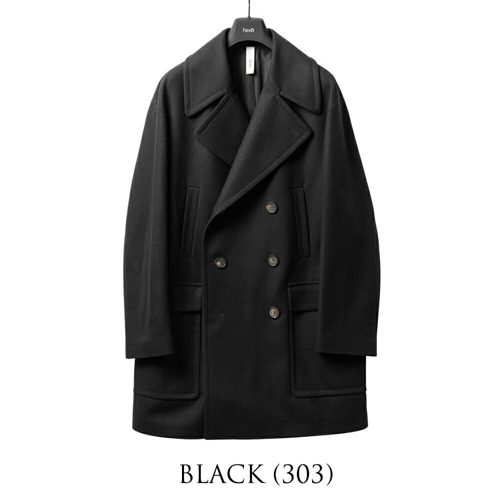 イーヴォ HEVO ライトメルトン ロングピーコート オーバーサイズ MONTEMESOLA