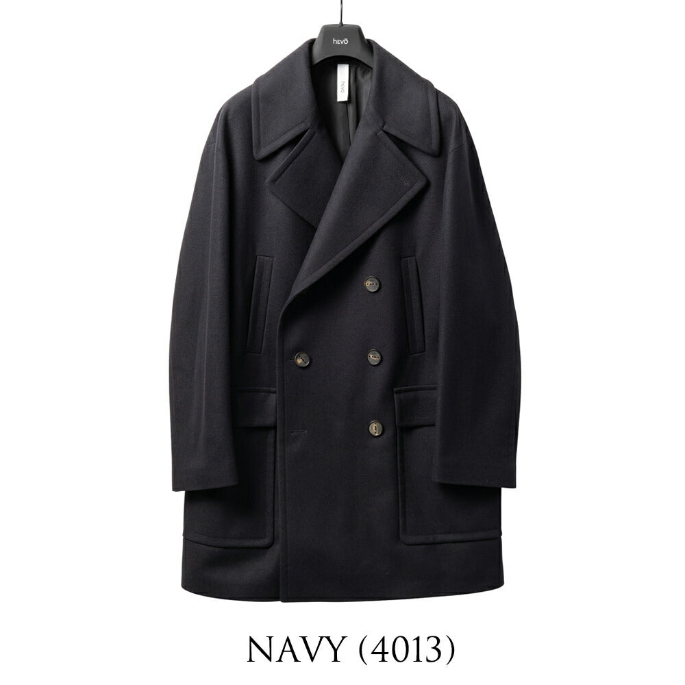 イーヴォ HEVO ライトメルトン ロングピーコート オーバーサイズ MONTEMESOLA