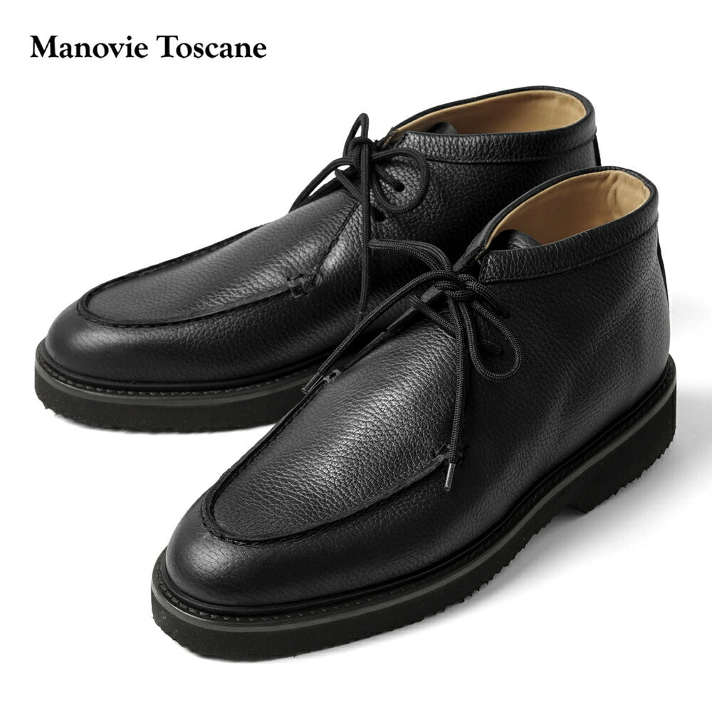 マノヴィエ トスカーネ MANOVIE TOSCANE チャッカブーツ BEPPE 本革 型押し シボ ショートブーツ アンクルブーツ メンズ カジュアル ビジネス イタリア メンズ靴 本革 軽量 歩きやすい 疲れない シンプル 【送料無料】