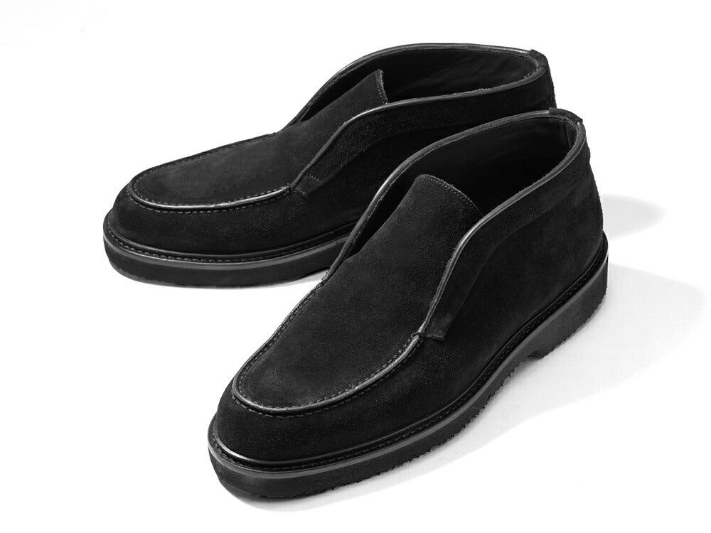 マノヴィエ トスカーネ MANOVIE TOSCANE スリップ・オンブーツ LEONE スエード ブラック ライトブラウン カーフスエード スリッポン アンクルブーツ メンズ カジュアル イタリア メンズ靴 本革 軽量 歩きやすい 疲れない シンプル 【送料無料】