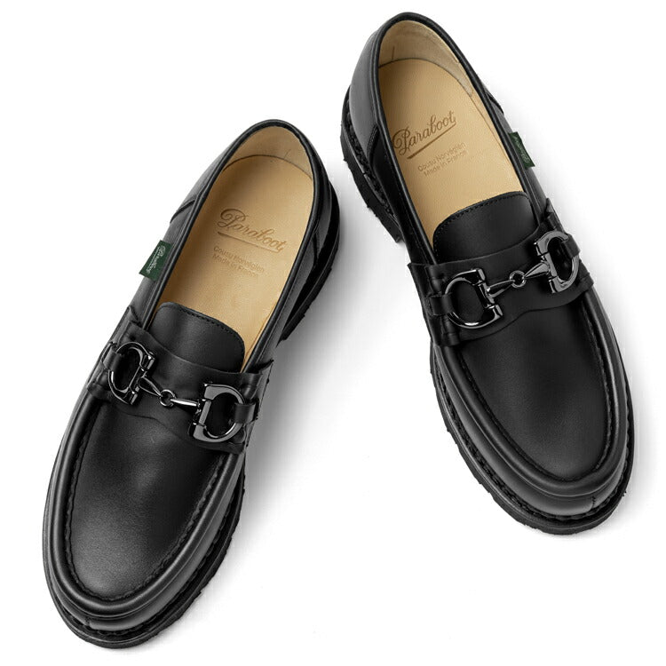 パラブーツ PARABOOT ランス モル REIMS MORS ビットローファー ブラック LIS-NOIR 202715 モカシン ビット カーフ ローファー オイルドレザー ラバーソール Paraboot ノルウィージャン製法 メンズ ビジネスシューズ 革靴 ブランド ドレスシューズ 黒