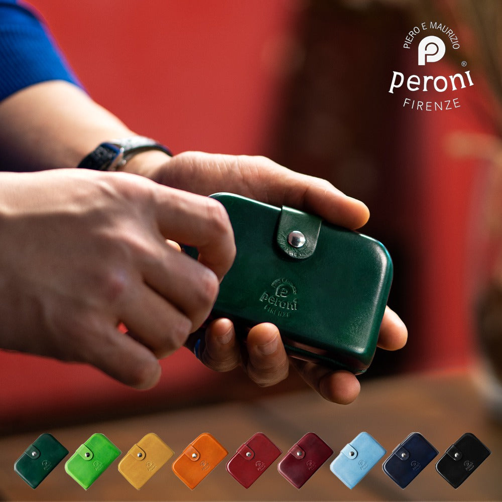 ペローニ PERONI FIRENZE ミニ財布 ミニウォレット グリーン ブラック レッド ネイビー オレンジ マスタード ボルドー ライトブルー ライトグリーン コインケース カードケース 札入れ 革 メンズ レディース イタリアンレザー 小さい財布 ブランド GIRAMONDO ジラモンド