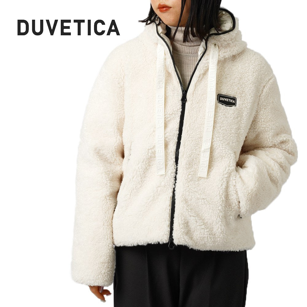 【返品不可】デュベティカ DUVETICA ボアブルゾン ダウンジャケット PREMUDA ブルゾン ベージュ レディース アウター イタリア ダウン 22AW ショート フード付き 可愛い ブランド 暖かい 秋 冬 【送料無料】