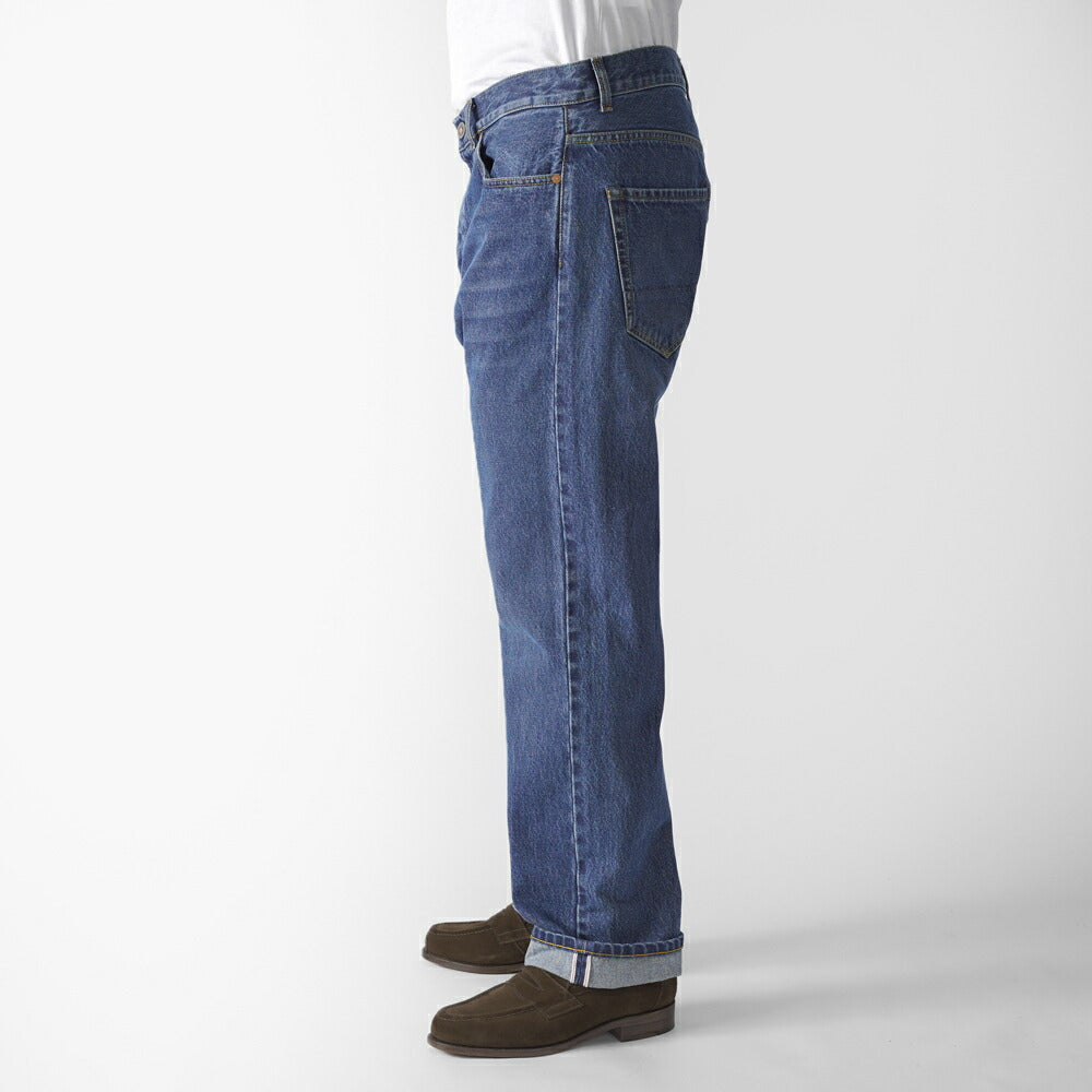 テラジェノバ TELA GENOVA デニム 5ポケット ヴィンテージフィット ROD010 BLUE WQ RODOLFO VINTAGE FIT コットン ヴィンテージ ビンテージ ストレート セルビッジ 25春夏 メンズ デニムパンツ イタリアンデニム カジュアル ストーンウォッシュ ブルー