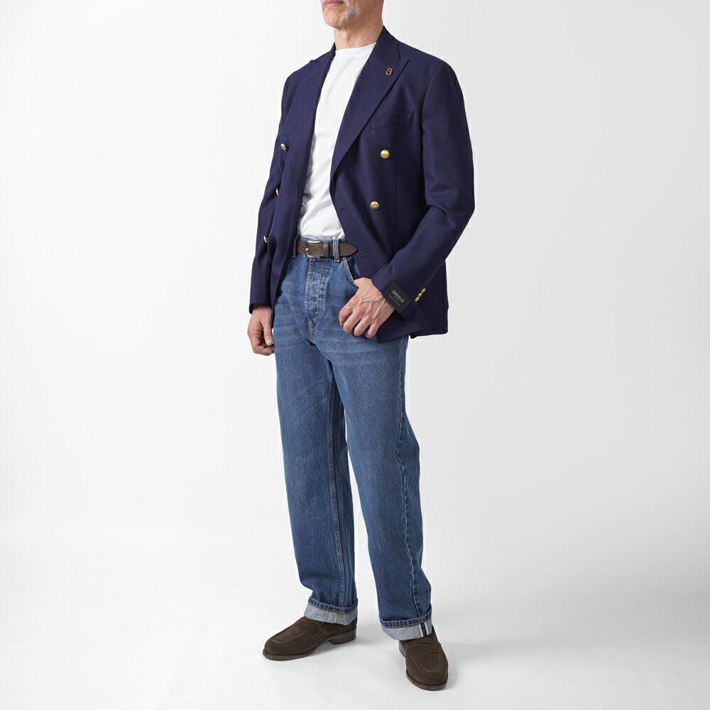 テラジェノバ TELA GENOVA デニム 5ポケット ヴィンテージフィット ROD010 BLUE WQ RODOLFO VINTAGE FIT コットン ヴィンテージ ビンテージ ストレート セルビッジ 25春夏 メンズ デニムパンツ イタリアンデニム カジュアル ストーンウォッシュ ブルー