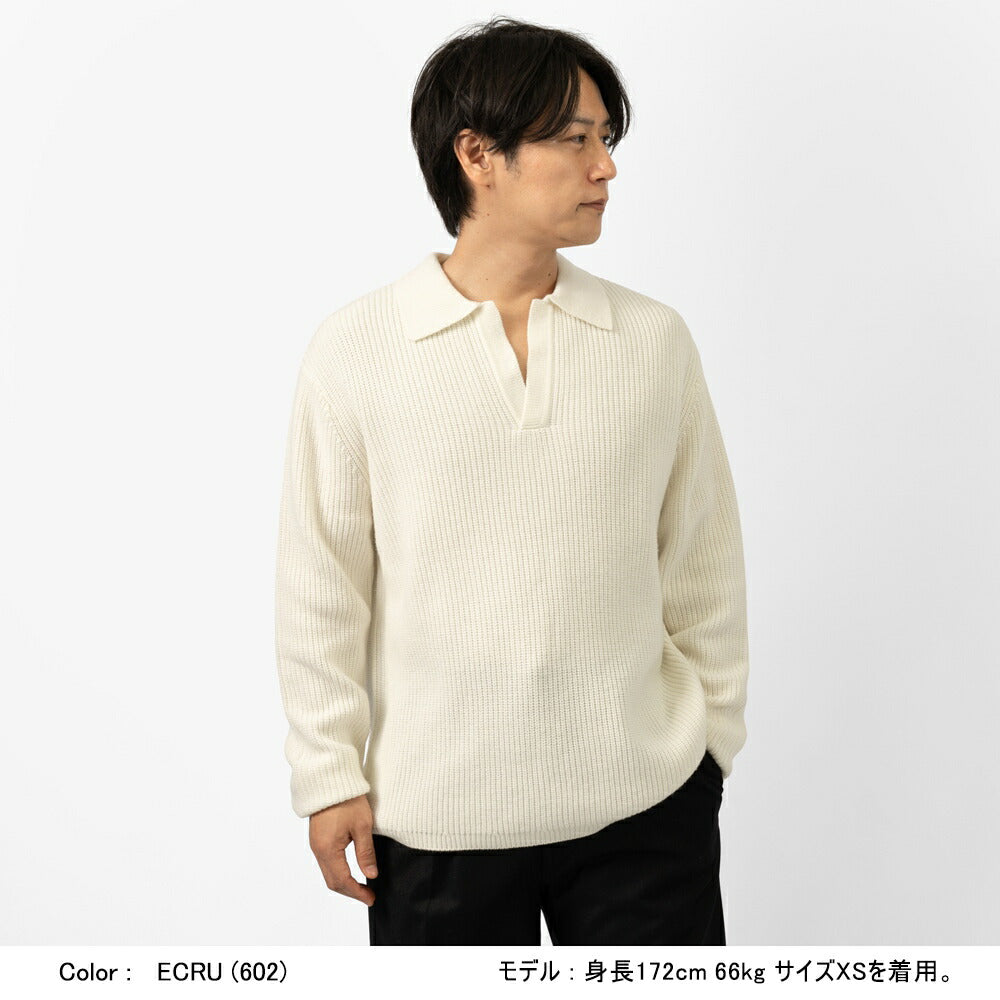 イーヴォ HEVO リブ編み ニットスキッパー ポロ オーバーサイズ TARANTO 01