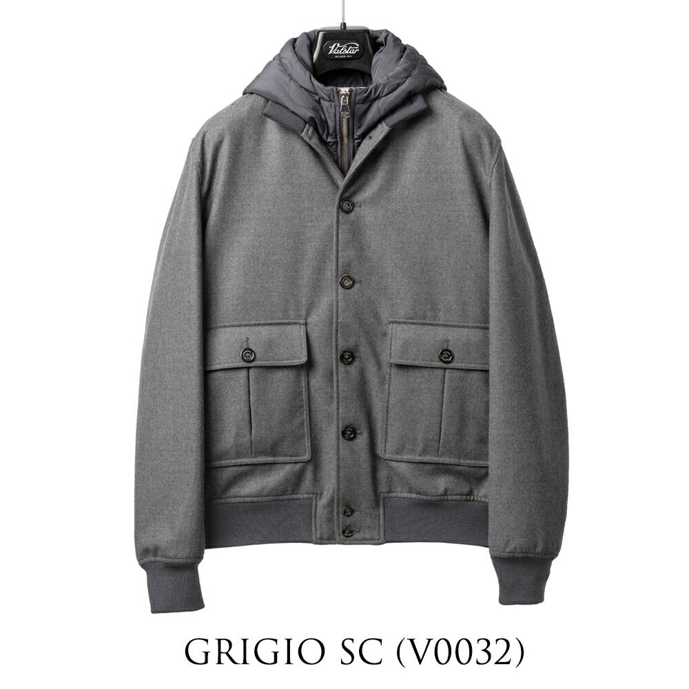 ヴァルスター VALSTAR パデッド ヴァルスタリーノ 407A.D064 フーディ ウール ブルゾン ライナー着脱可 24AW 秋冬 レギュラーフィット バルスター バルスタリーノ メンズ ライナー付き イタリア ウールジャケット ショート丈 アウター インポート