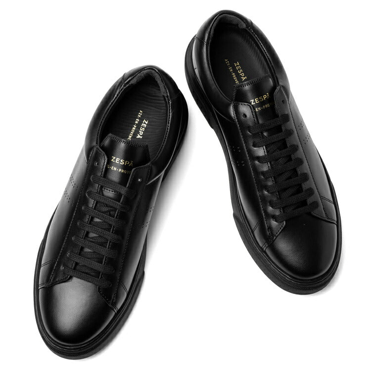 <返品不可>ゼスパ ZESPA スニーカー ZSP4VH 軽量ソール レザー ブラック/ 黒 プラットホーム メンズ スニーカー インポート プレミアム ラグスポ シンプル ブランド 本革 きれいめ 革スニーカー 高級スニーカー 黒スニーカー メンズスニーカー