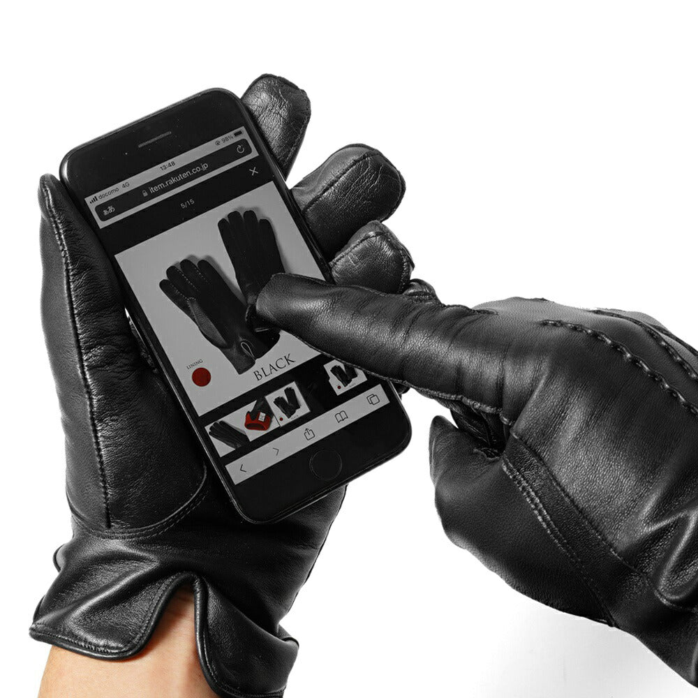 グローブス GLOVES 手袋 レザー グローブ スマホ対応 CA060LSP ブラック ダークブラウン ネイビー タッチパネル【ゆうパケット対応】 革 レザー メンズ ブランド 防寒 スマートフォン対応 スマホ 冬小物 プレゼント