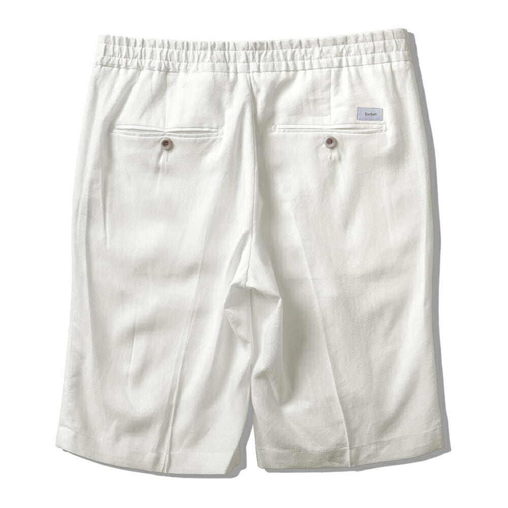 バルバッティ BARBATI ハーフパンツ B-DANIEL 125921 ワンプリーツ 春夏 メンズ ショートパンツ 短パン ショーツ イタリア ブランド 春 夏 膝上 綿 リネン ビスコース スリム ネイビー ベージュ オフホワイト