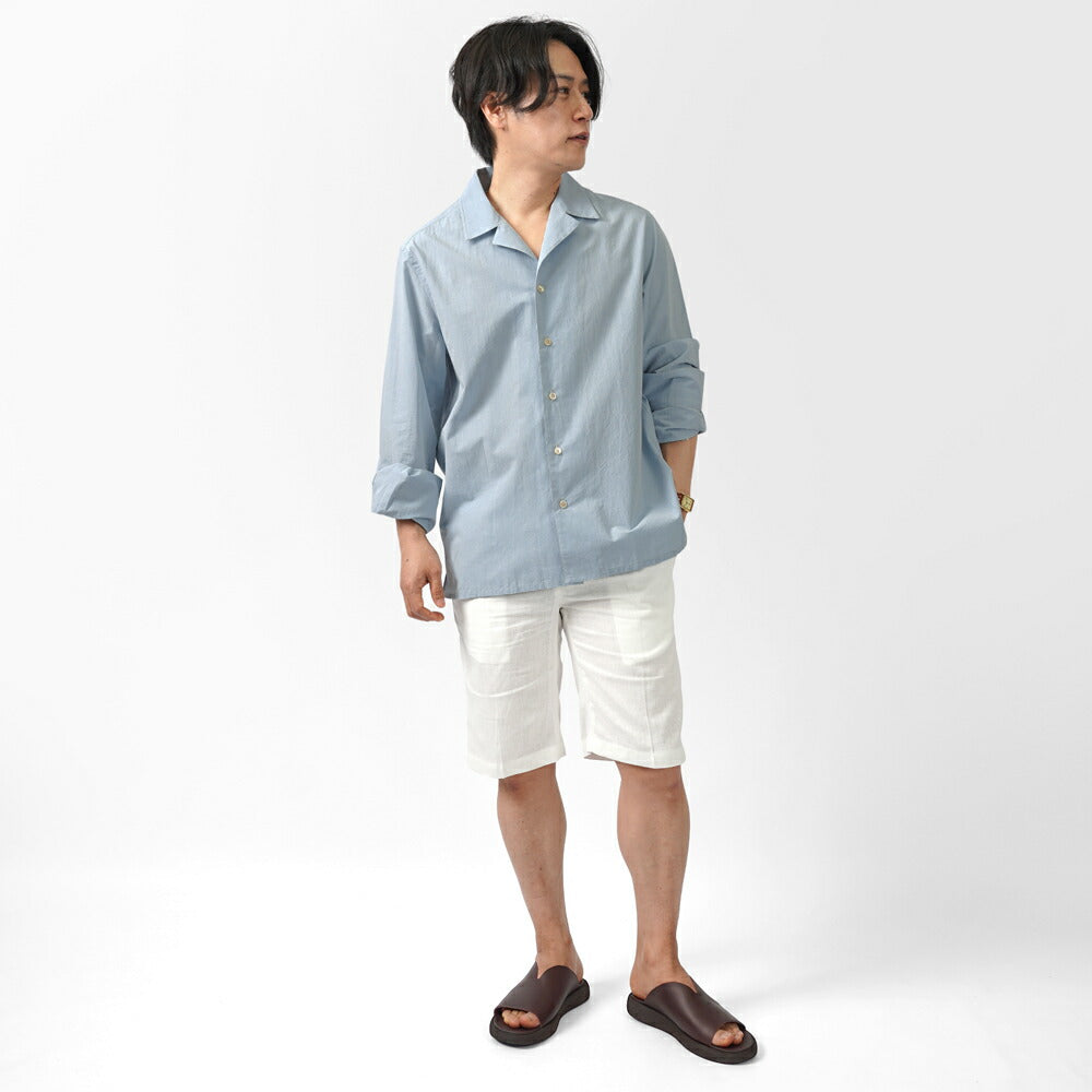 バルバッティ BARBATI ハーフパンツ B-DANIEL 125921 ワンプリーツ 春夏 メンズ ショートパンツ 短パン ショーツ イタリア ブランド 春 夏 膝上 綿 リネン ビスコース スリム ネイビー ベージュ オフホワイト