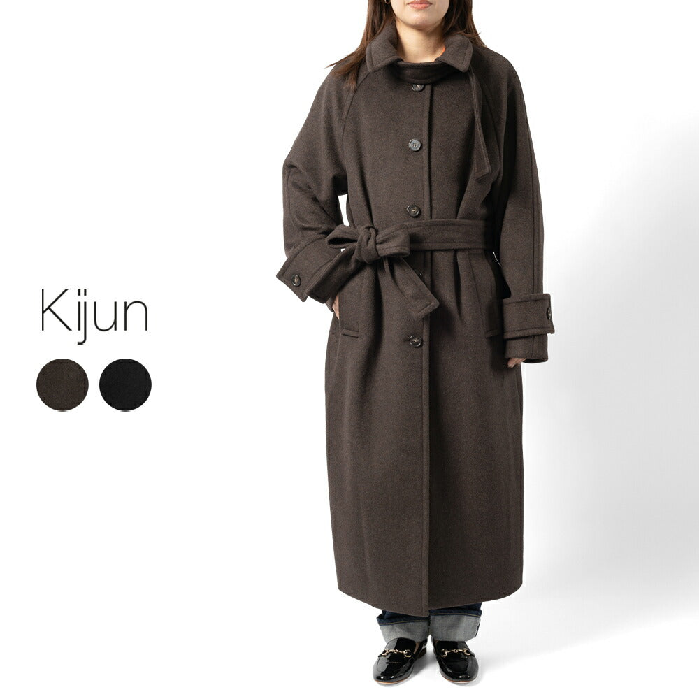 キジュン KIJUN ロングコート レディース ウール コート Wool Balmacaan Coat 254WOTCOM02