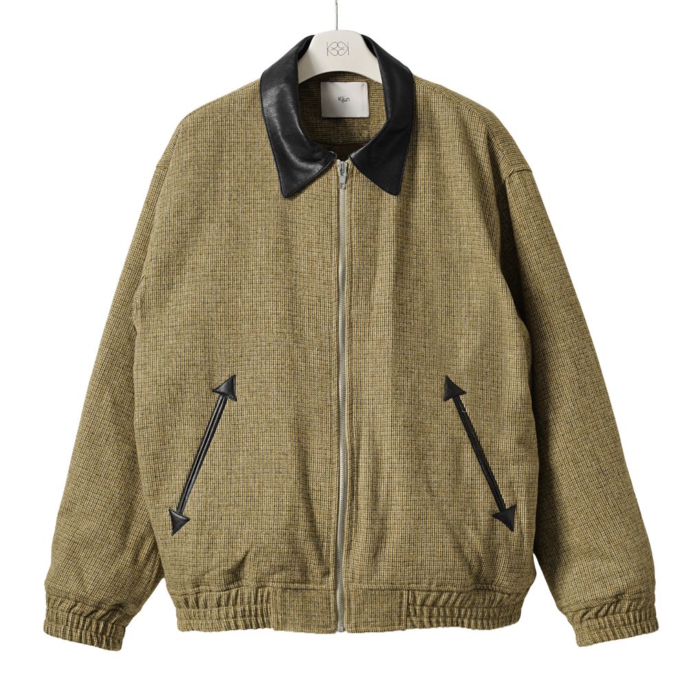キジュン KIJUN レザー切替ブルゾン チェック レディース ジャケット アウター Mark Blouson 254WTPKNM01