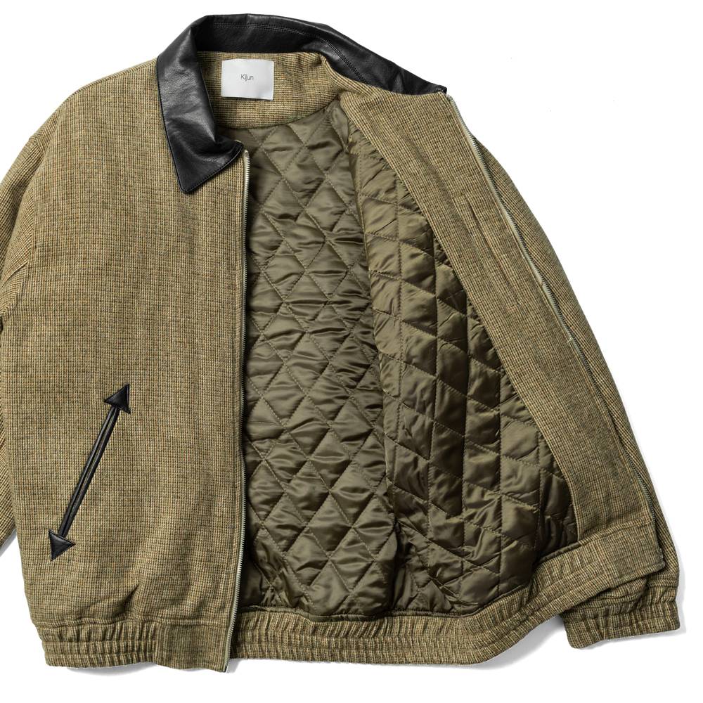 キジュン KIJUN レザー切替ブルゾン チェック レディース ジャケット アウター Mark Blouson 254WTPKNM01