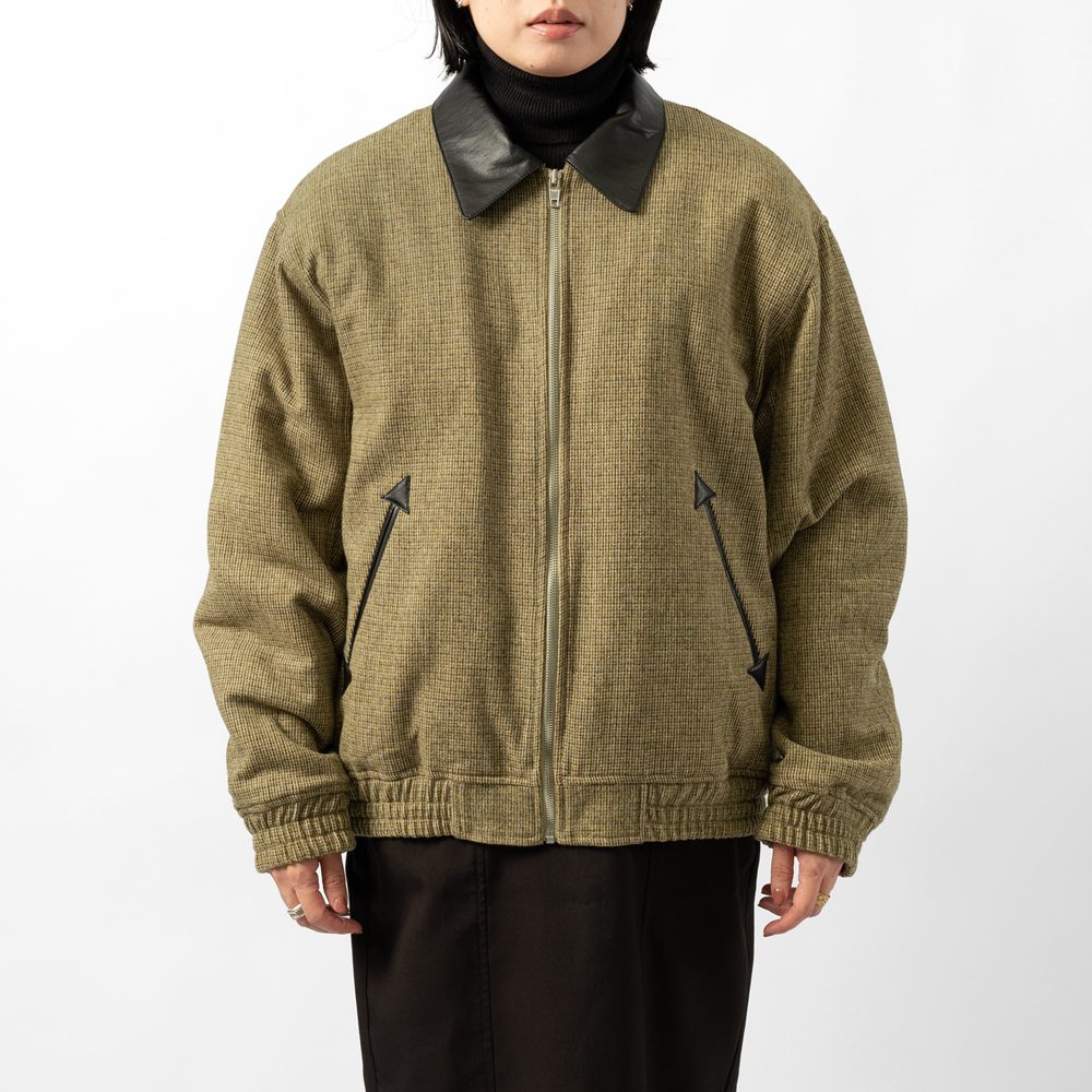 キジュン KIJUN レザー切替ブルゾン チェック レディース ジャケット アウター Mark Blouson 254WTPKNM01