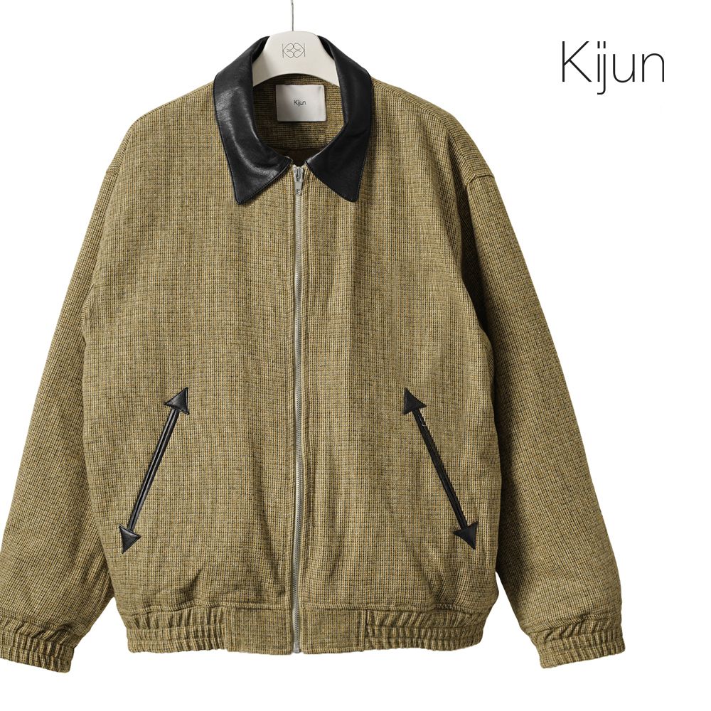 キジュン KIJUN レザー切替ブルゾン チェック レディース ジャケット アウター Mark Blouson 254WTPKNM01