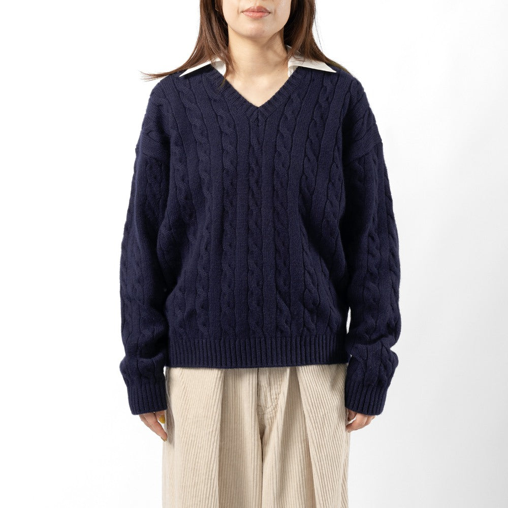 キジュン KIJUN Vネックニット セーター レディースShirt Collar V-Neck Knit 254WTPKNM01
