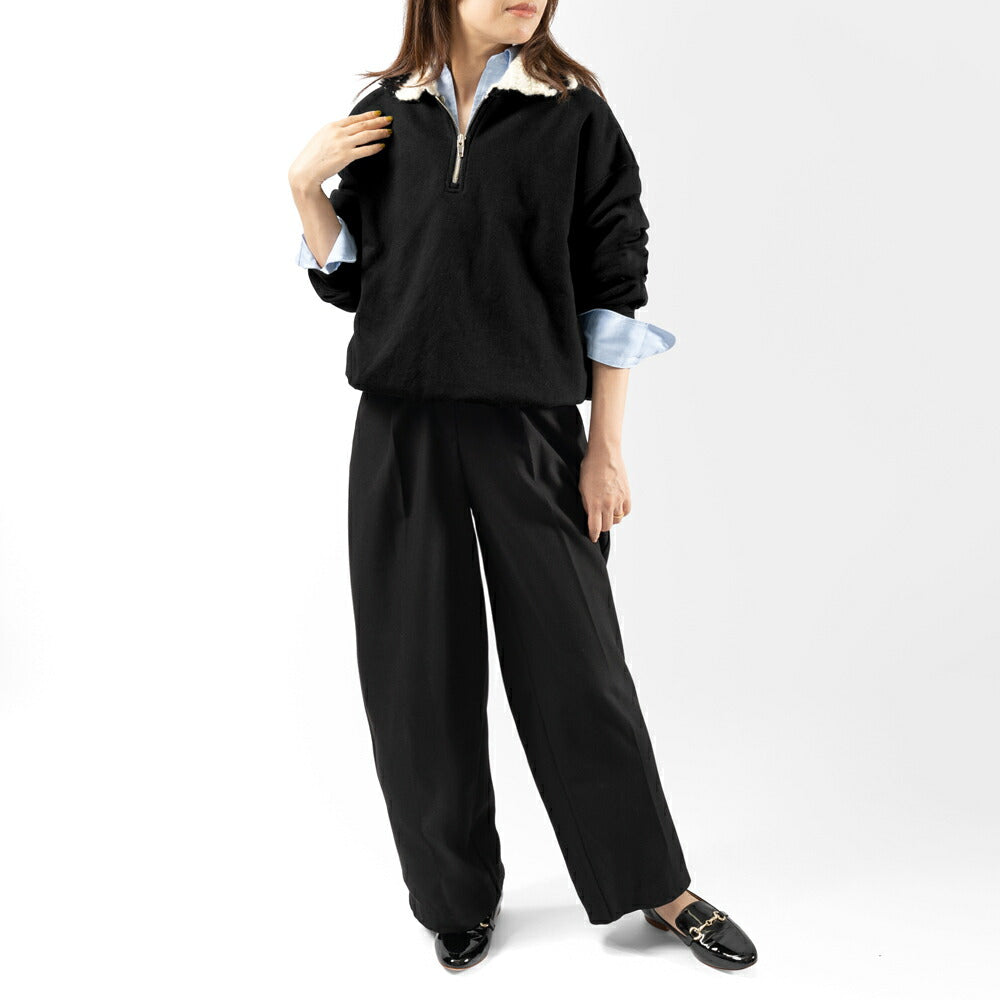 キジュン KIJUN スウェット ハーフジップ レディース Crochet Collar Half Zip-Up Pullover 254WTPSWM01